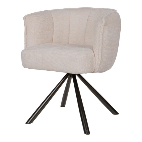 Silla de comedor giratoria color crema