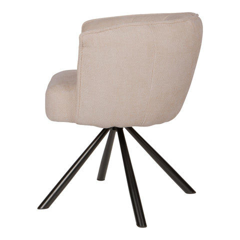 Silla de comedor giratoria color crema