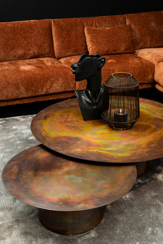 Comprador Cobre mesa de café redonda sv2