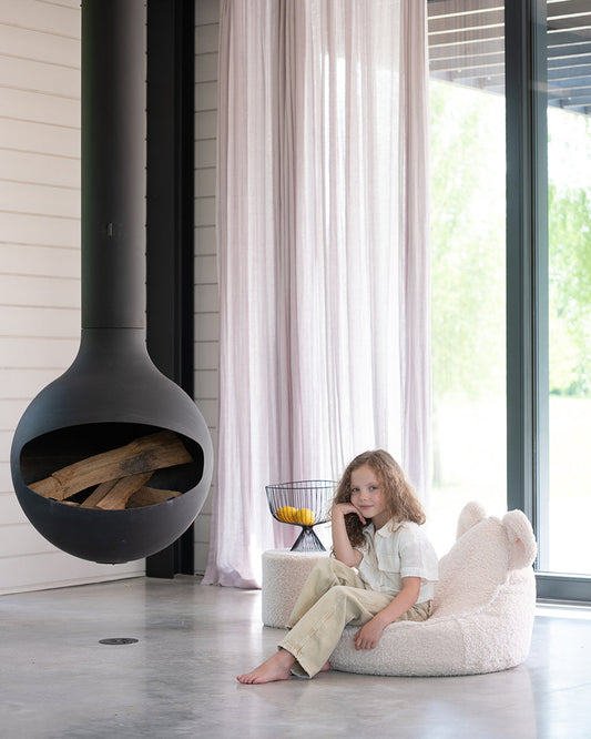 Crème Blanc Ours Pouf