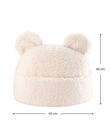Crème Blanc Teddy Pouch