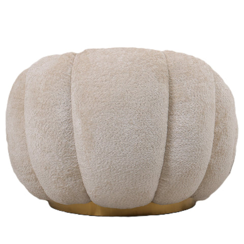 Daisy armchair crème with gold base and swivel