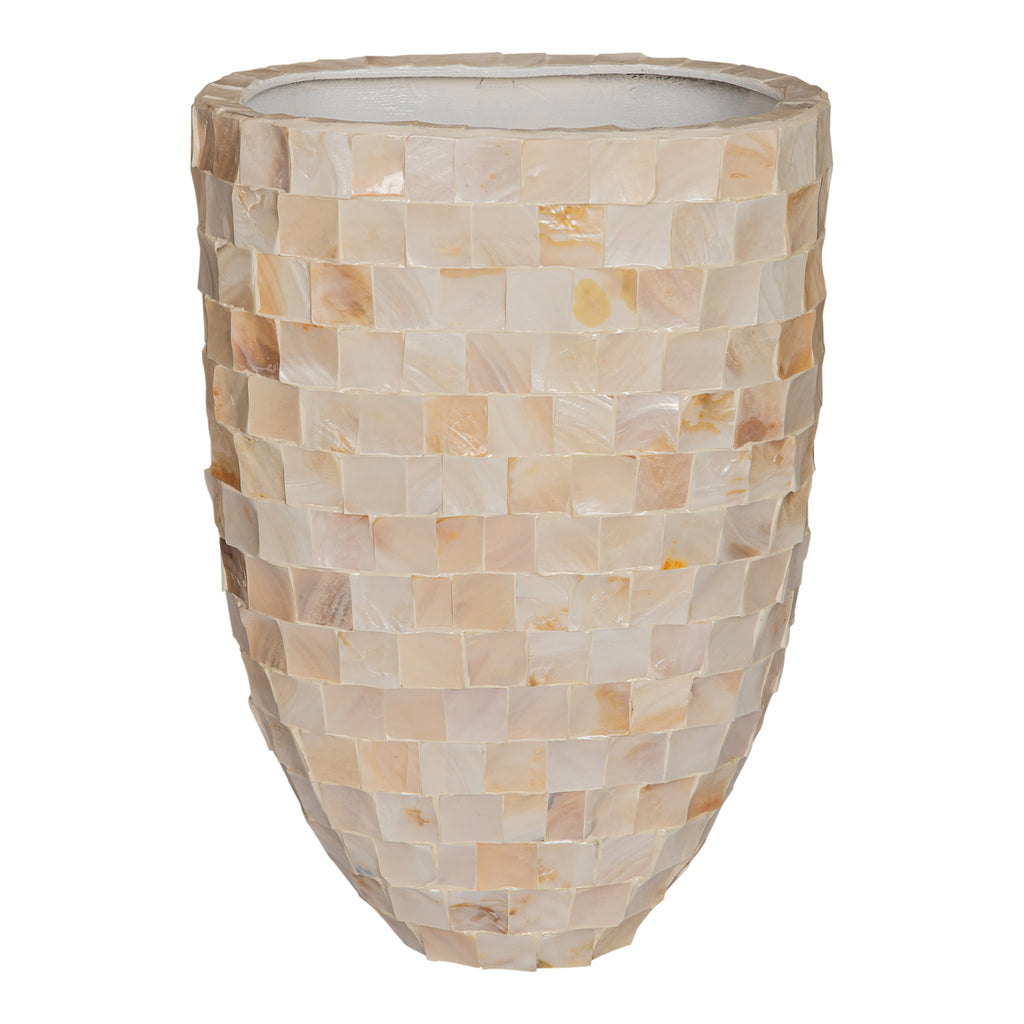 Daven Cream poly shell paper pot oval high L