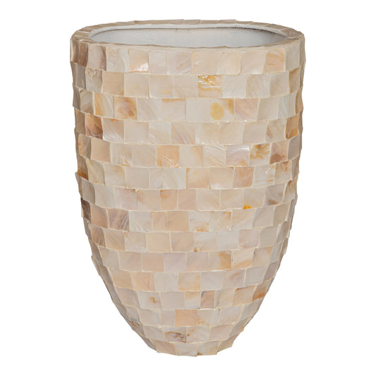 Daven Cream poly shell paper pot oval high L