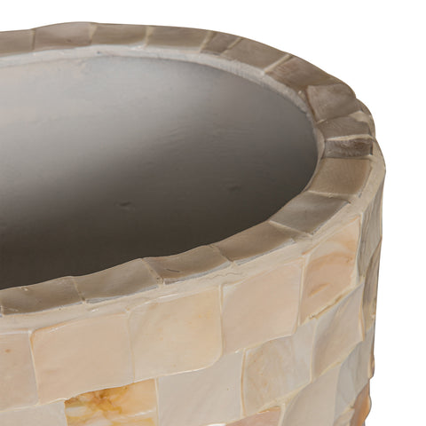 Daven Cream poly shell paper pot oval high L