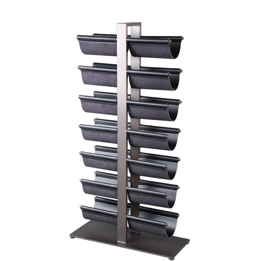 Davitt Black steel winerack PU leather holders L
