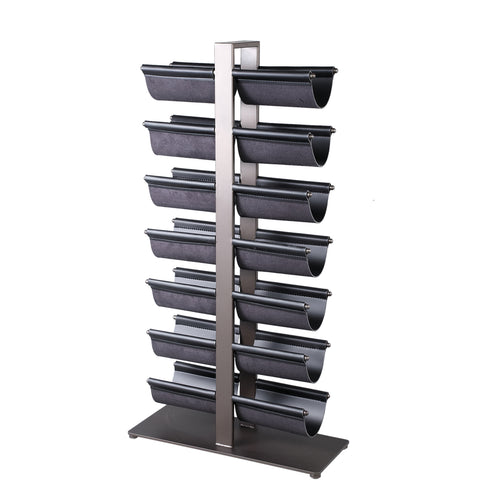 Davitt Black steel winerack PU leather holders L