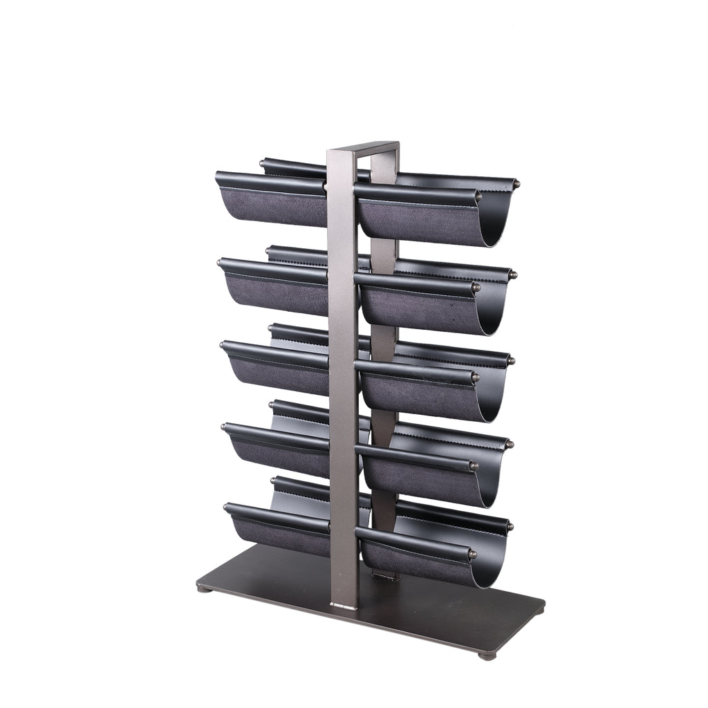 Davitt Black steel winerack PU leather holders S
