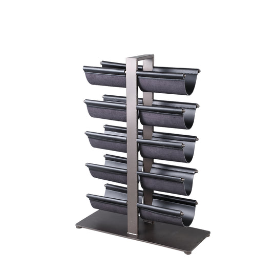 Davitt Black steel winerack PU leather holders S