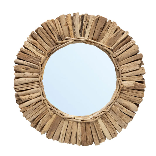 Le Driftwood Crown Mirror - Naturel - M