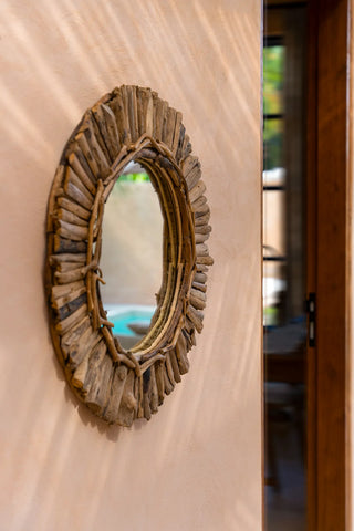 Le Driftwood Crown Mirror - Naturel - M