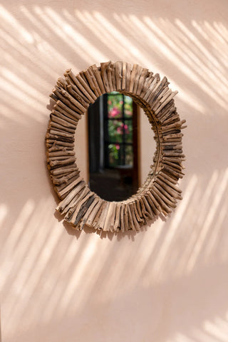 Le miroir Driftwood Halo - Naturel - M_40