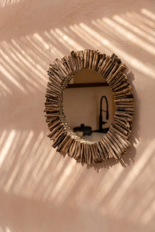 Le miroir Driftwood Halo - Naturel - M_40