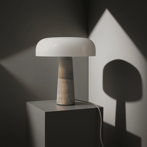Emily travertijnlamp – elegant handgemaakt ontwerp met glazen kap