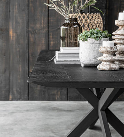 Mesa de comedor Curvas rectangular NEGRO