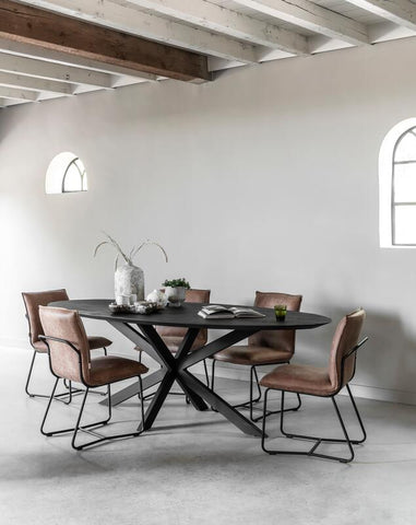 Forma de mesa oval NEGRO