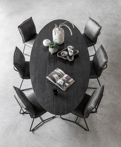 Forma de mesa oval NEGRO