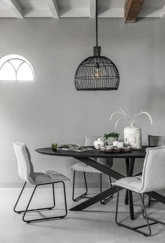 Forma de mesa oval NEGRO