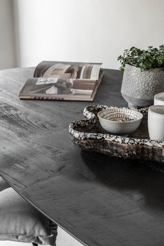 Forma de mesa oval NEGRO