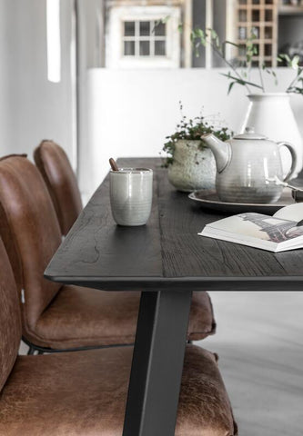 Forma rectangular de la mesa NEGRO