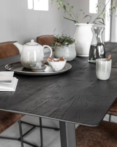Forma rectangular de la mesa NEGRO