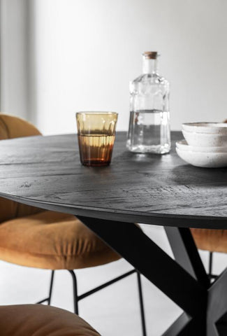 Forma de mesa redonda NEGRO