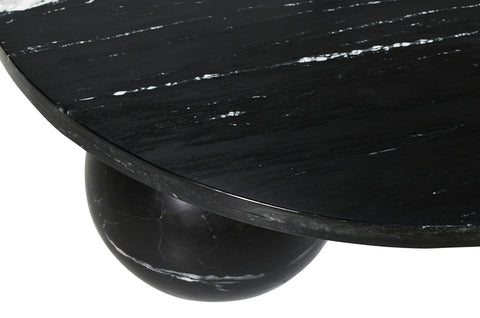 Diro Black Marble 3 ball coffeetable round