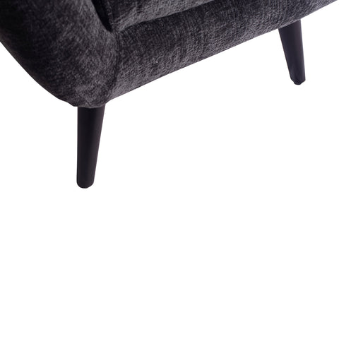 Donny Anthracite fauteuil black wooden legs