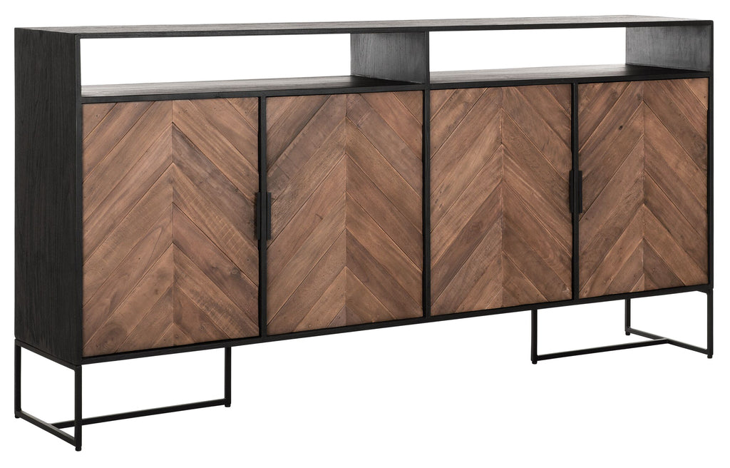 Comoda Criss Cross N.2, 4 puertas, estante abierto