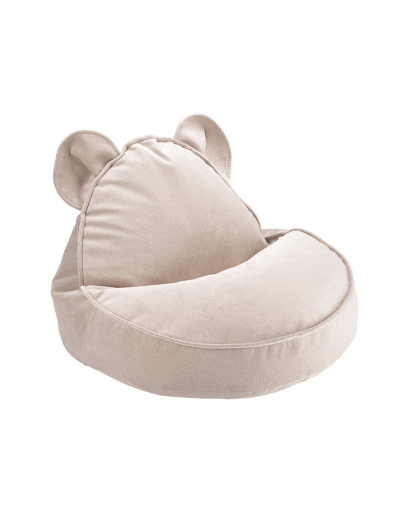 Pouf en forme d'ours beige poussiéreux