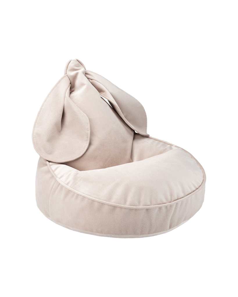 Pouf lapin beige poussiéreux