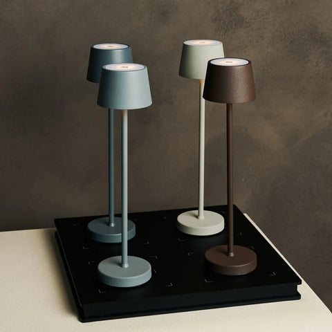 Vondel Mocha Brown oplaadbare en draadloze lamp perfect voor horeca -industrie - draadloos oplaadbaar via laadstation