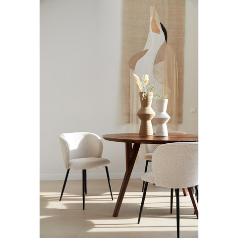 Dining chair Elyna - Cream - 56x55x79cm