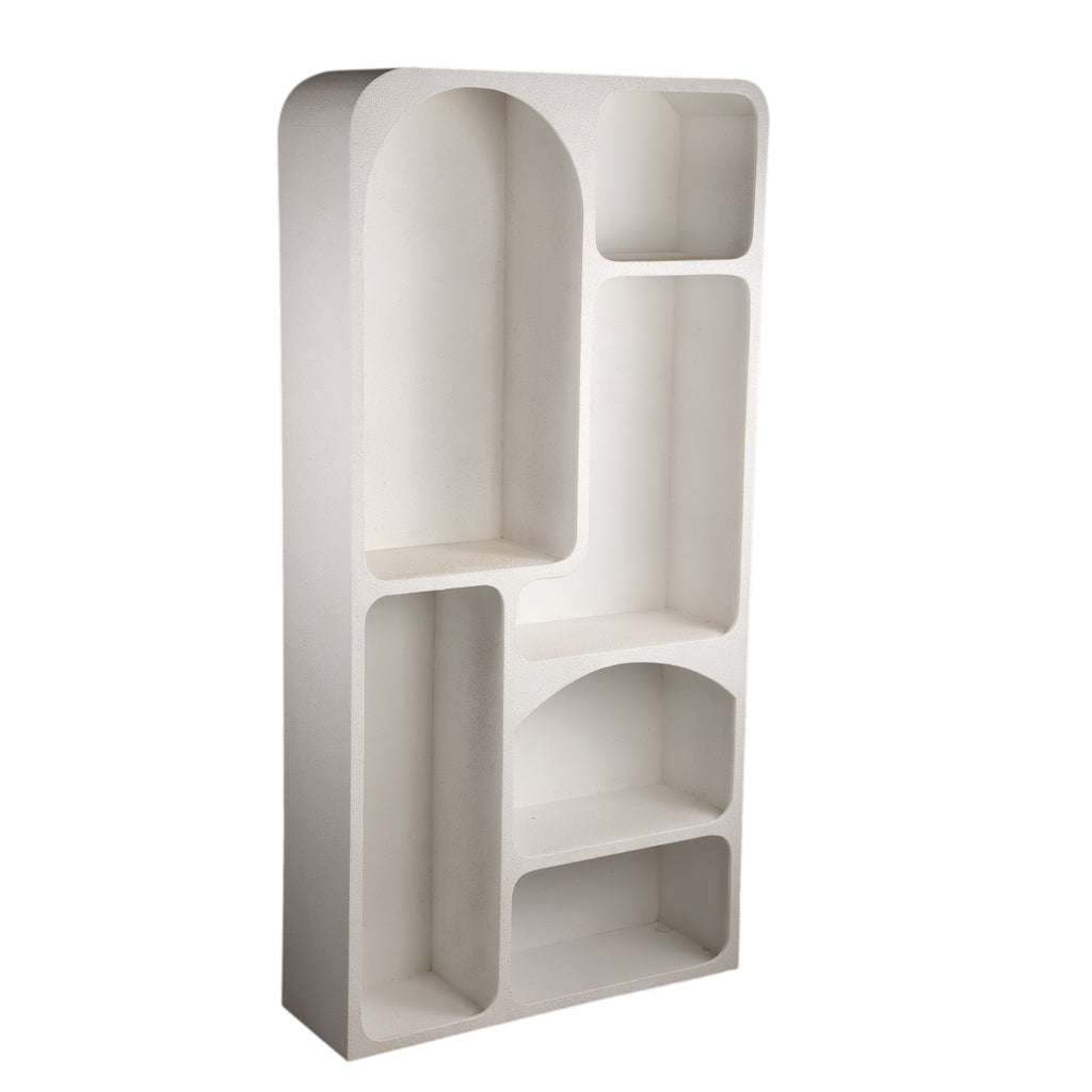 Emmelie White MDF rough organic shape cabinet high
