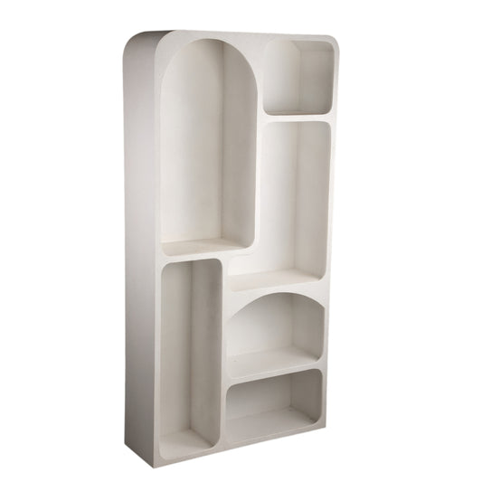 Emmelie White MDF rough organic shape cabinet high