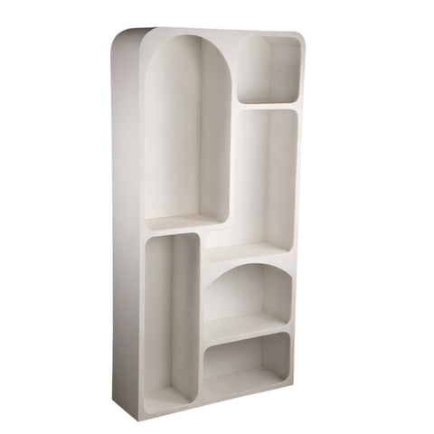 Emmelie White MDF rough organic shape cabinet high