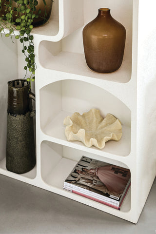 Emmelie White MDF rough organic shape cabinet high