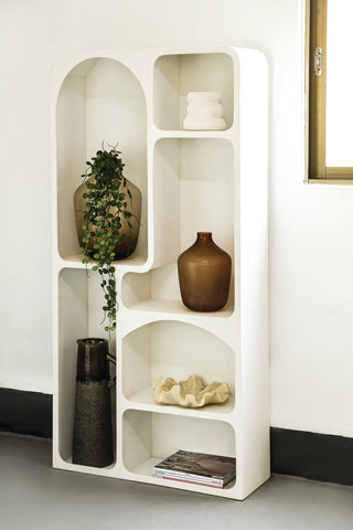 Emmelie White MDF rough organic shape cabinet high