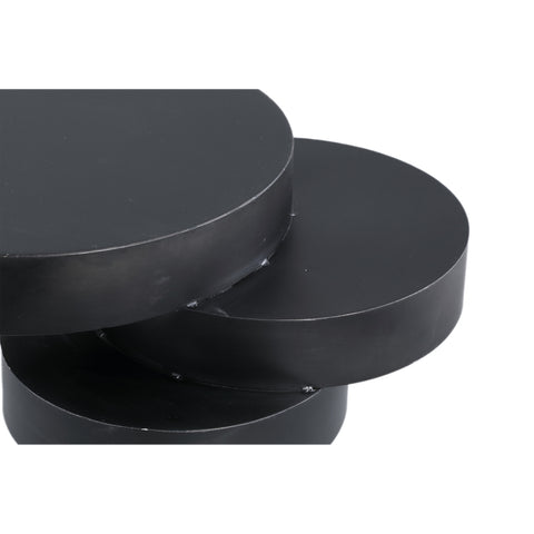 Essy Black metal sidetable unequal piled up rounds