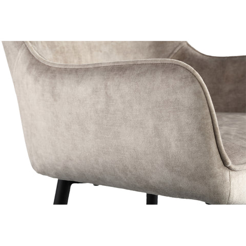 Velvet Khaki bar stool with black metal legs, assembly required.
