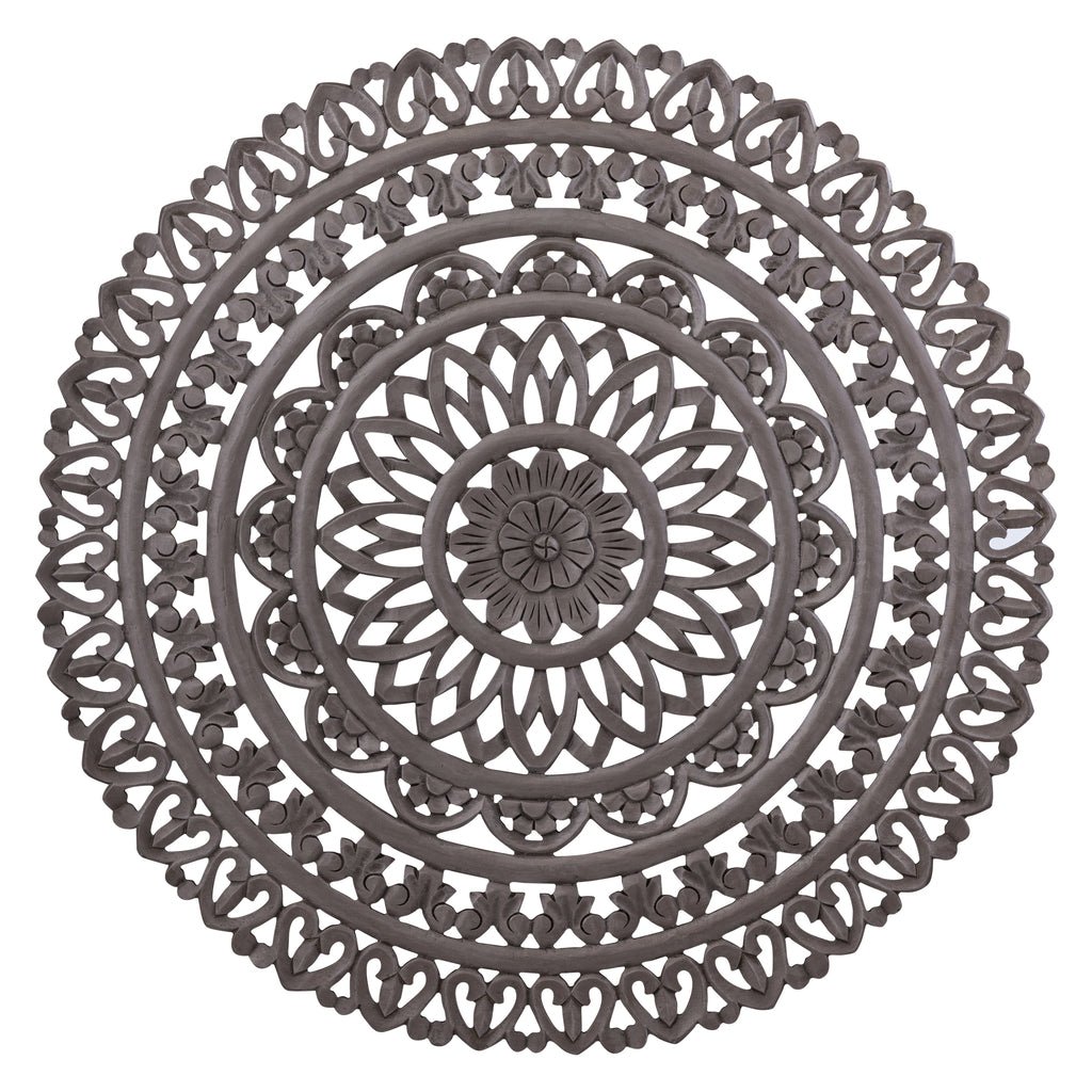 Farris Brown round mdf wall panel carved L to Solo.