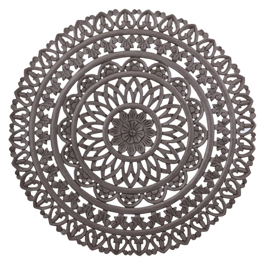 Farris Brown round mdf wall panel carved L to Solo.