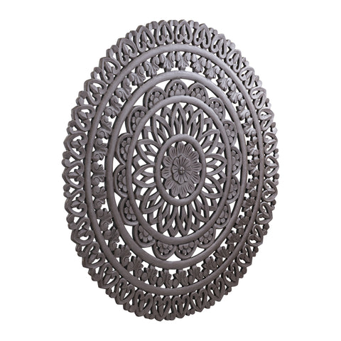 Farris Brown round mdf wall panel carved L to Solo.
