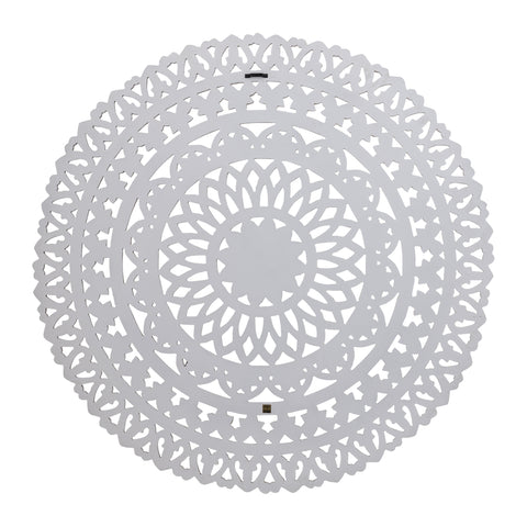 Farris Cream round mdf wall panel carved L to Only.