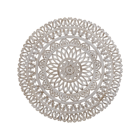 Farris Cream round mdf wall panel carved S to Only.