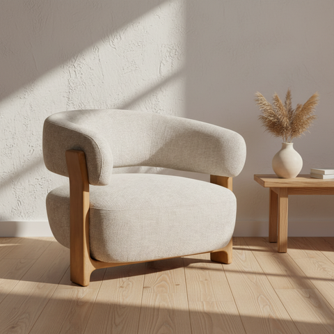 Fauteuil Mire Crème Japandi