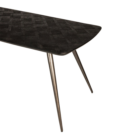 Fieron Black acaia wooden dining table oval 240cm