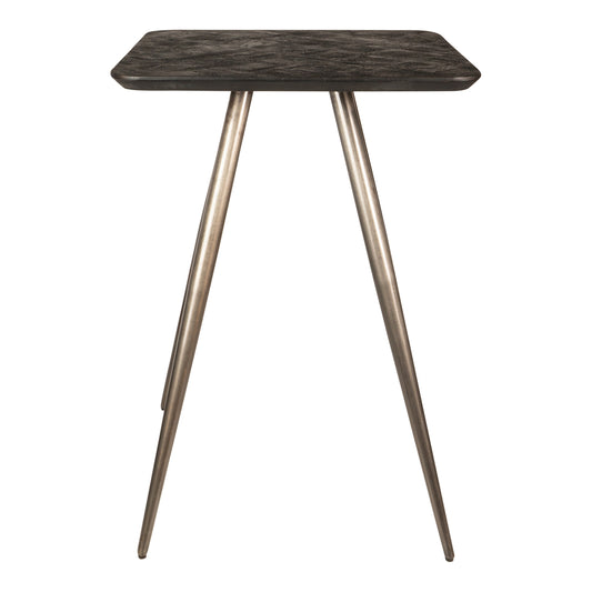 Fieron Mesa de bar cuadrada de madera negra.