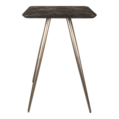 Fieron Mesa de bar cuadrada de madera negra.