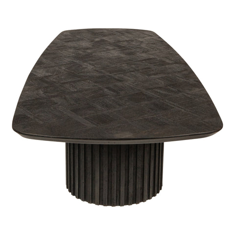 Fieron Mesa de café de madera negra con base doble redonda